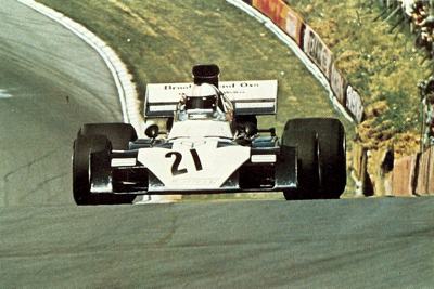 Mike Hailwood at the wheel of a 1972 Surtees TS9B